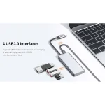 Recci 5 in 1 Hub (Type C4xUSB 3.0 USB) 120mm - Image 3