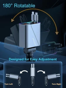 SUPER ZT03 FLASH CHARGE Retractable Car Charger 146W 4-in-1 - Image 2