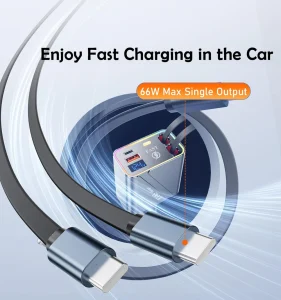SUPER ZT03 FLASH CHARGE Retractable Car Charger 146W 4-in-1 - Image 4