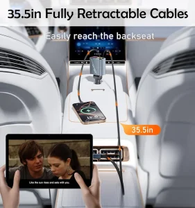 SUPER ZT03 FLASH CHARGE Retractable Car Charger 146W 4-in-1 - Image 5