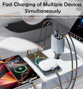 SUPER ZT03 FLASH CHARGE Retractable Car Charger 146W 4-in-1 - Image 11