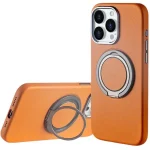 Leather Magnetic Phone Case with Rotating Holder - Image 2