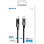 Maxco Braided Cable Type-C to Lightning with Digital Display 27W 2m