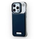 Premium Leather Hollowed-Out Design Case with Aluminum Back Without Frame With Camera Stand - Image 4