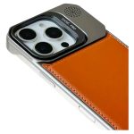 Premium Leather Hollowed-Out Design Case with Aluminum Back Without Frame With Camera Stand - Image 6
