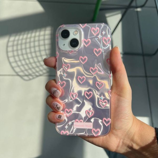 Water Ripple Holographic Hearts Iphone Case